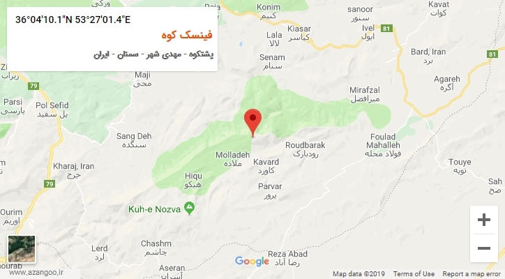 روستای فینسک کوه بر روی نقشه