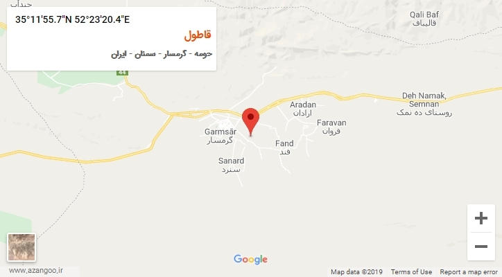 روستای قاطول بر روی نقشه