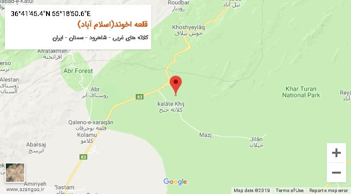 روستای قلعه اخوند(اسلام آباد) بر روی نقشه