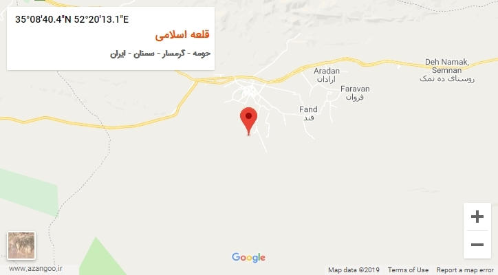 روستای قلعه اسلامی بر روی نقشه