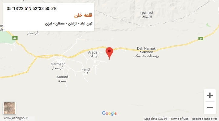 روستای قلعه خان بر روی نقشه