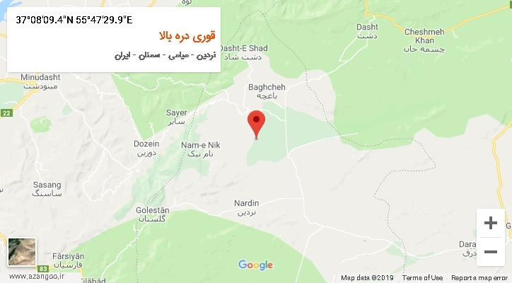 روستای قوری دره بالا بر روی نقشه