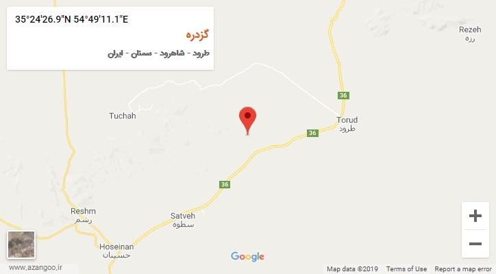 روستای گزدره بر روی نقشه