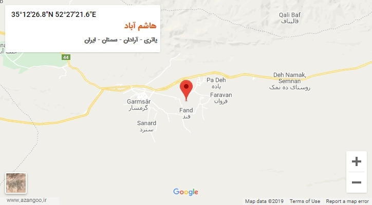 روستای هاشم آباد بر روی نقشه