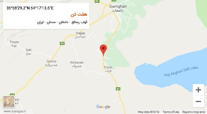 روستای هفت تن بر روی نقشه