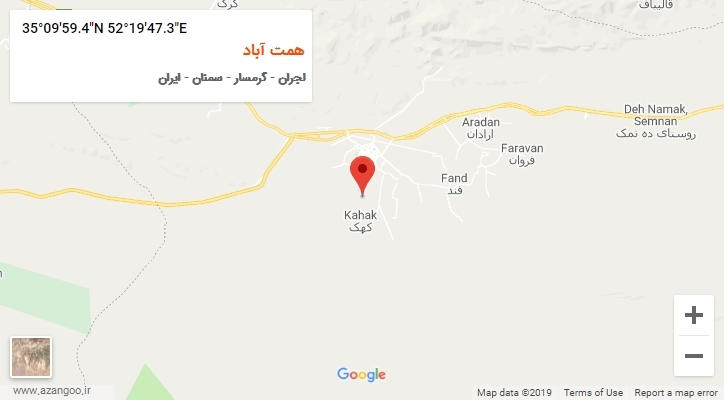 روستای همت آباد بر روی نقشه