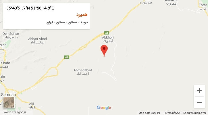 روستای همیرد بر روی نقشه