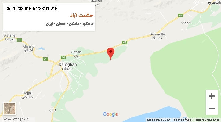 روستای حشمت آباد بر روی نقشه