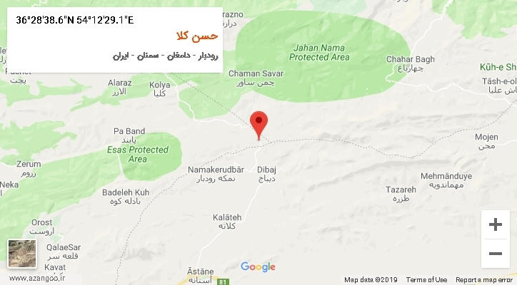 روستای حسن کلا بر روی نقشه