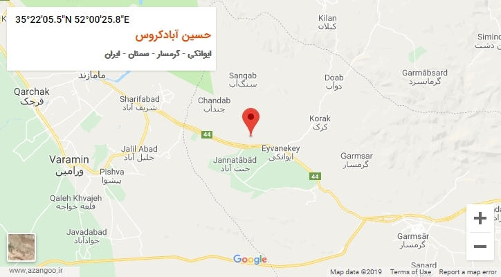 روستای حسین آبادکروس بر روی نقشه