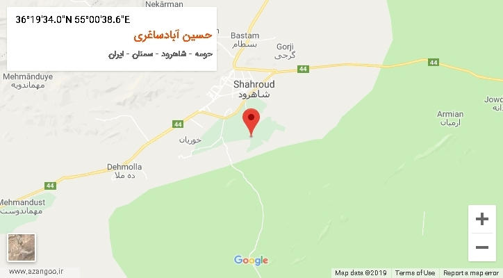 روستای حسین آبادساغری بر روی نقشه