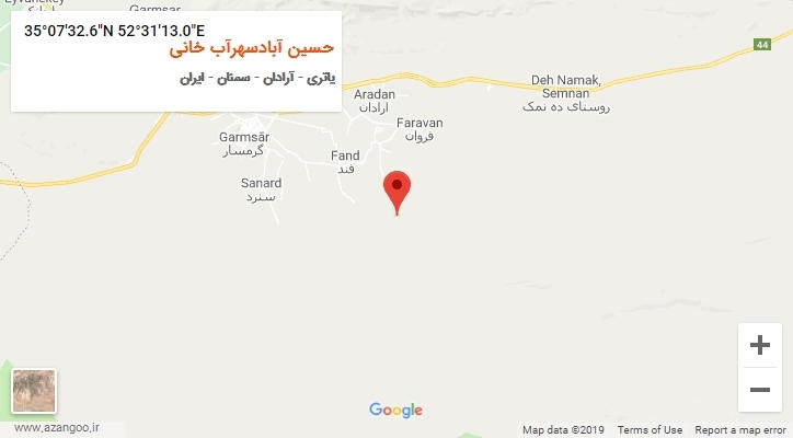 روستای حسین آبادسهرآب خانی بر روی نقشه