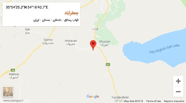 روستای جعفرآباد بر روی نقشه