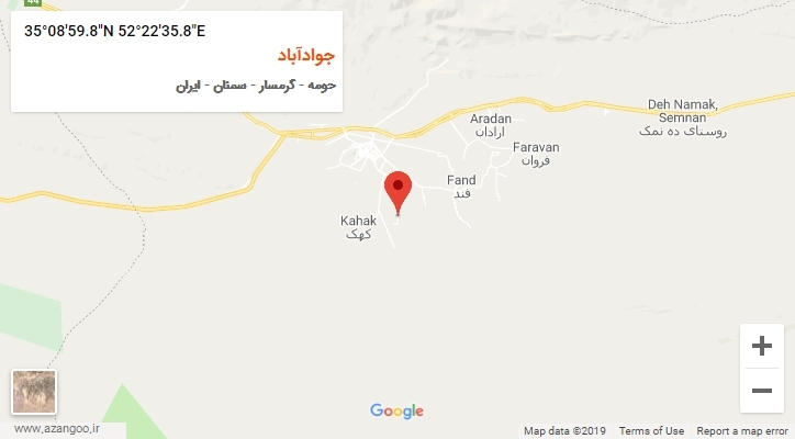 روستای جوادآباد بر روی نقشه