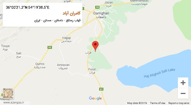 روستای کامران آباد بر روی نقشه