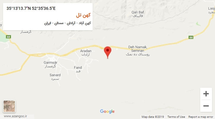 روستای کهن تل بر روی نقشه