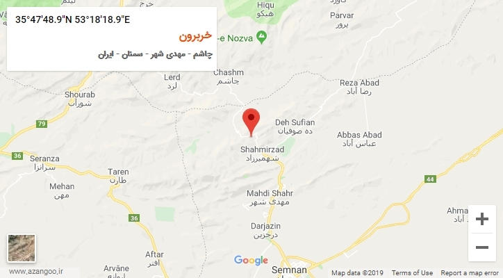 روستای خربرون بر روی نقشه
