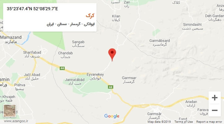 روستای کرک بر روی نقشه