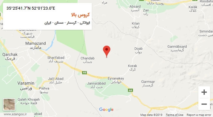 روستای کروس بالا بر روی نقشه