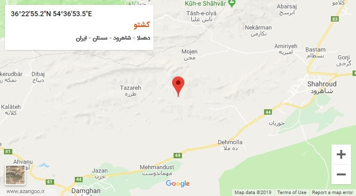 روستای کشتو بر روی نقشه