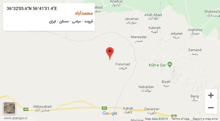 روستای محمدآباد بر روی نقشه