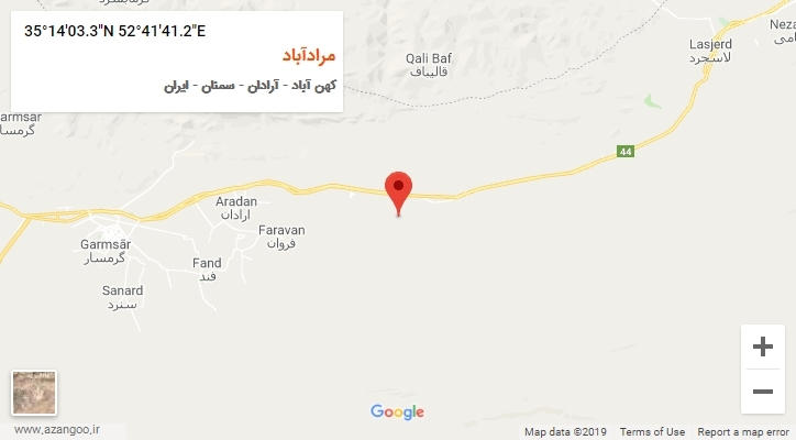 روستای مرادآباد بر روی نقشه