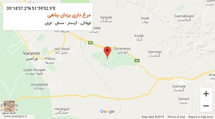 روستای مرغ داری یزدان پناهی بر روی نقشه