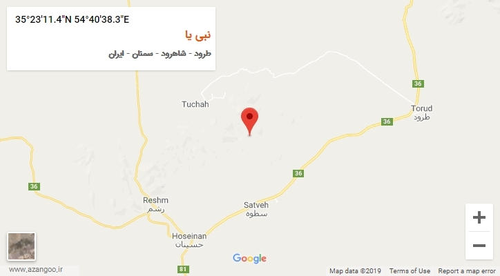 روستای نبی یا بر روی نقشه