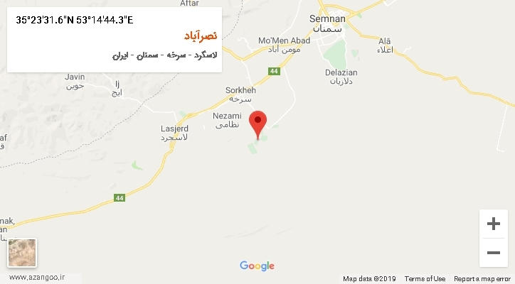 روستای نصرآباد بر روی نقشه