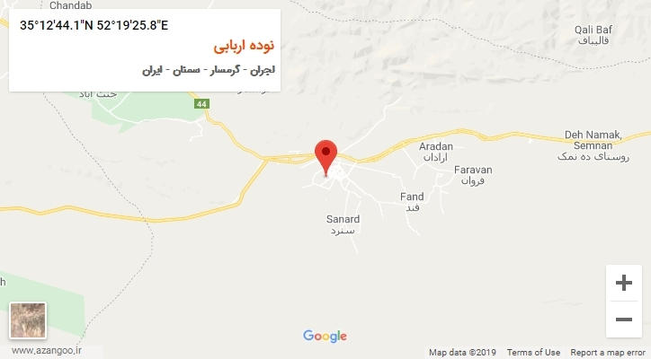 روستای نوده اربابی بر روی نقشه