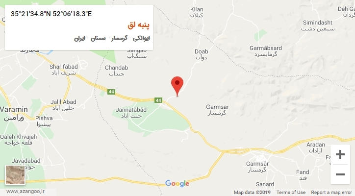 روستای پنبه لق بر روی نقشه