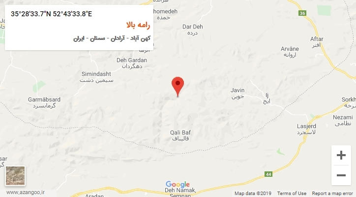 روستای رامه بالا بر روی نقشه