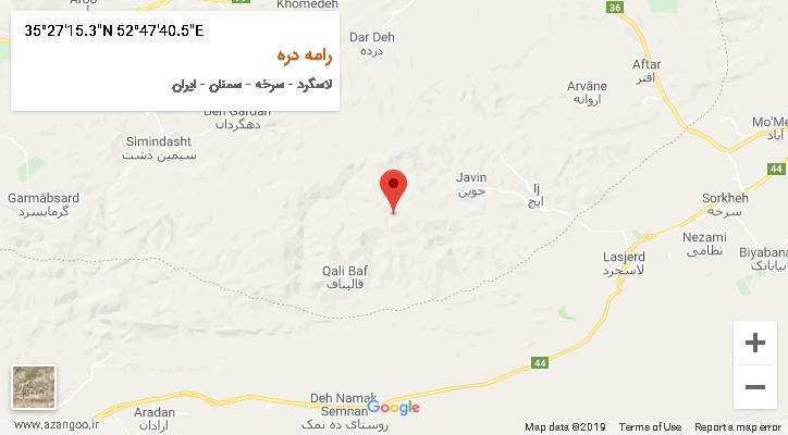 روستای رامه دره بر روی نقشه