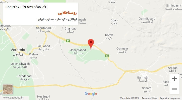 روستای روستاطلایی بر روی نقشه