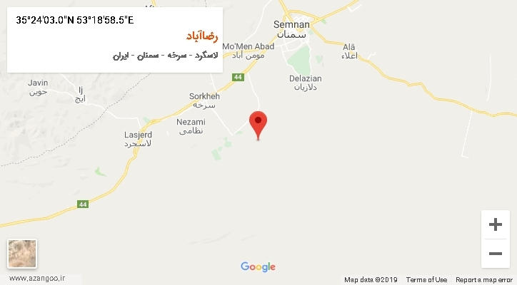 روستای رضاآباد بر روی نقشه