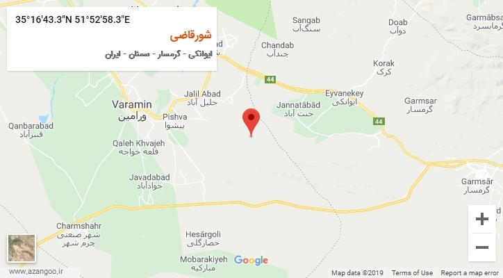 روستای شورقاضی بر روی نقشه