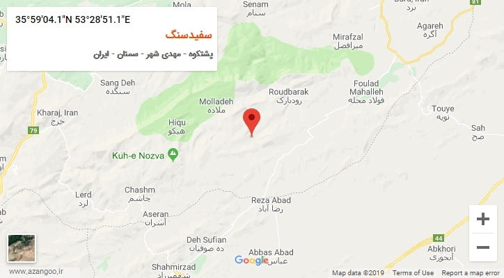 روستای سفیدسنگ بر روی نقشه