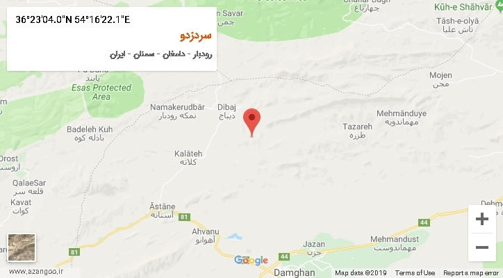 روستای سردزدو بر روی نقشه