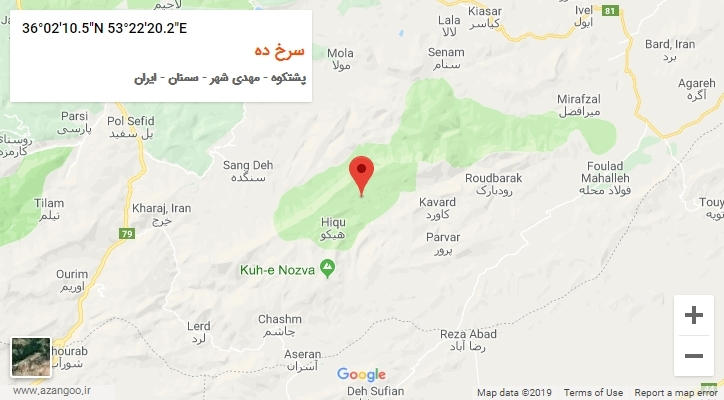 روستای سرخ ده بر روی نقشه
