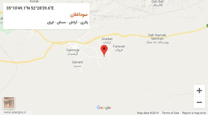 روستای سوداغلان بر روی نقشه