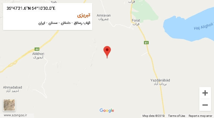 روستای تبریزی بر روی نقشه