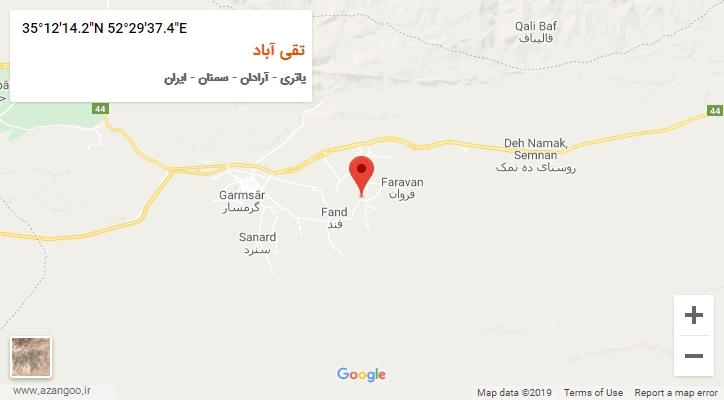 روستای تقی آباد بر روی نقشه