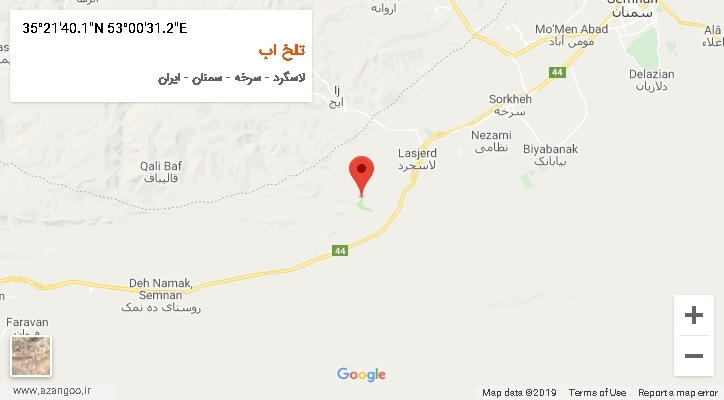 روستای تلخ اب بر روی نقشه