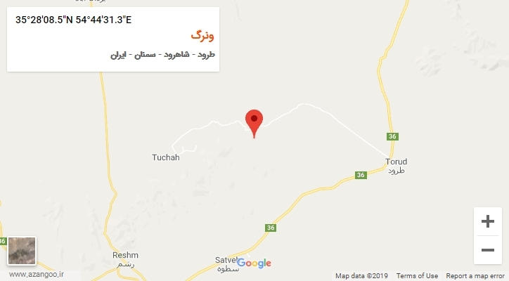 روستای ونرگ بر روی نقشه