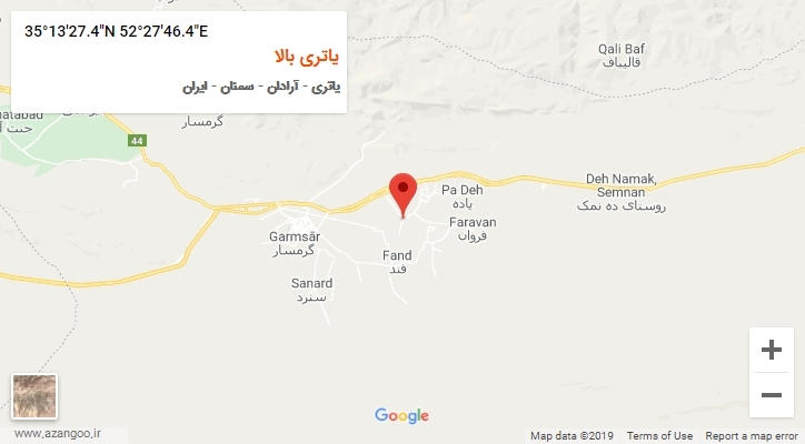 روستای یاتری بالا بر روی نقشه