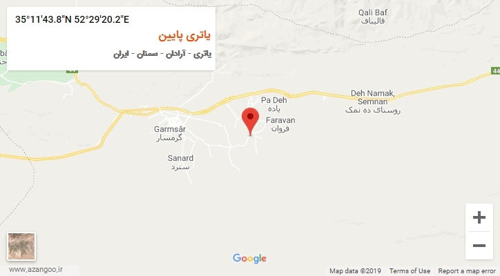 روستای یاتری پایین بر روی نقشه