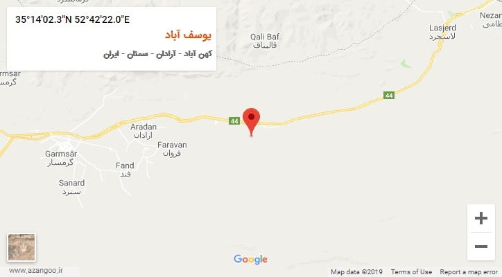 روستای یوسف آباد بر روی نقشه