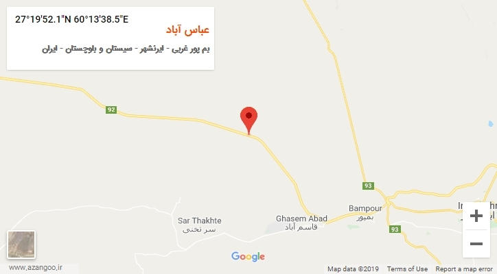 روستای عباس آباد بر روی نقشه