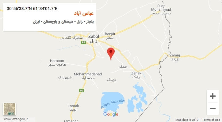 روستای عباس آباد بر روی نقشه