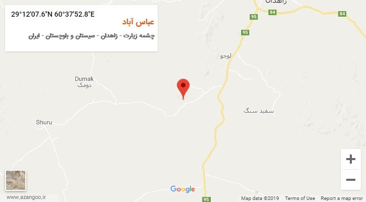 روستای عباس آباد بر روی نقشه
